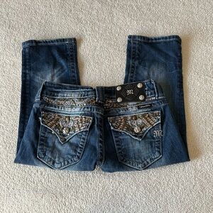 Miss me Blue crop Jeans with Embellishments